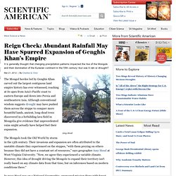 Reign Check: Abundant Rainfall May Have Spurred Expansion of Genghis Khan's Empire