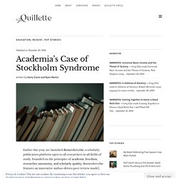 Academia's Case of Stockholm Syndrome