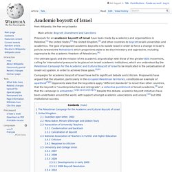 Academic boycott of Israel