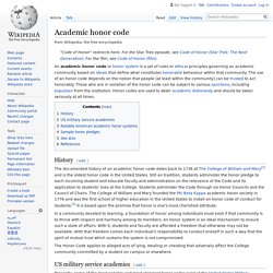 Academic honor code - Wikipedia