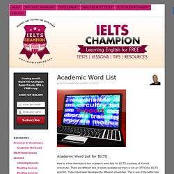 academic word list for IELTS test band score with joe IELTS Champion