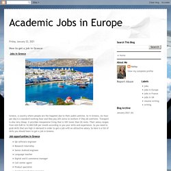 Academic Jobs in Europe: How to get a job in Greece