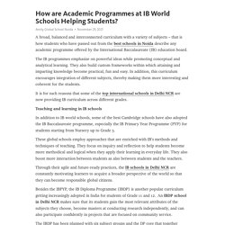How are Academic Programmes at IB World Schools Helping Students?