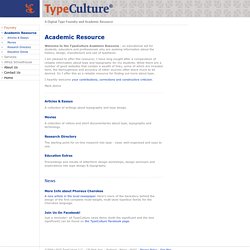 Academic Resource Home - TypeCulture®