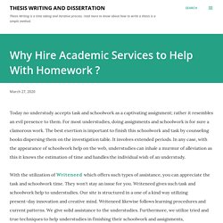 Why Hire Academic Services to Help With Homework ?