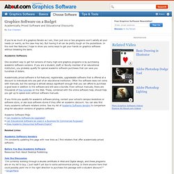 Academic Software Pricing - Graphics Software On a Budget