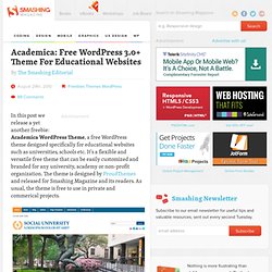 Academica: Free WordPress 3.0+ Theme For Educational Websites