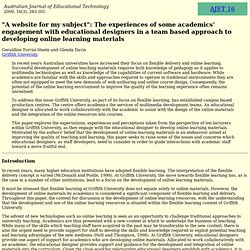 AJET 16(3) Torrisi-Steele and Davis (2000) - academics and educational designers in a team approach to online learning