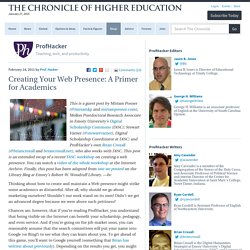 Creating Your Web Presence: A Primer for Academics