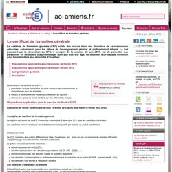 Amiens : Le certificat de formation générale