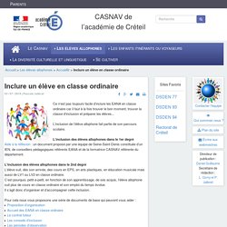 CASNAV de l’académie de Créteil - Inclure un élève en classe ordinaire