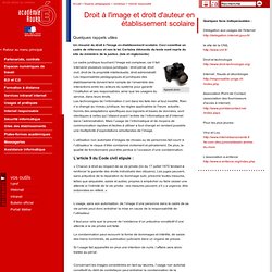 Droit à l'image et droit d'auteur en établissement scolaire