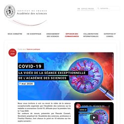 Académie des sciences - Covid-19 : séance exceptionnelle de l'Académie des sciences