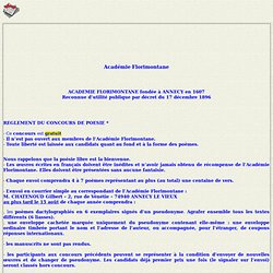 Académie Florimontane - Concours de poésies
