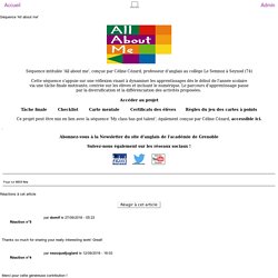 Site d'Anglais de l'Académie de Grenoble - Séquence 'All about me'