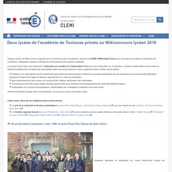 Deux lycées de l'académie de Toulouse primés au Wikiconcours lycéen 2019