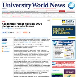 Academies reject Horizon 2020 pledge on social sciences