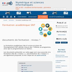 Formation académique SNT - Numérique et sciences informatiques