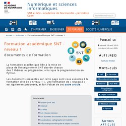 Formation académique SNT - Numérique et sciences informatiques