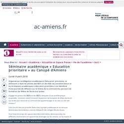 Avril > Séminaire académique « Education prioritaire » au Canopé d’Amiens