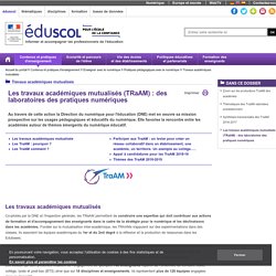 Travaux académiques mutualisés - Les travaux académiques mutualisés (TRAAMs) : des laboratoires des pratiques numériques