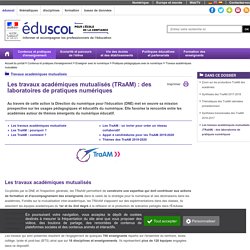 Travaux académiques mutualisés - Les travaux académiques mutualisés (TRaAM) : des laboratoires de pratiques numériques