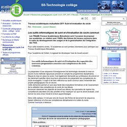 SII-Technologie collège - Travaux académiques mutualisés 2011 Suivi et évaluation du socle