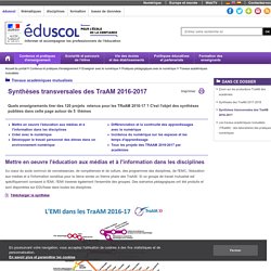 Travaux académiques mutualisés - Synthèses transversales des TraAM 2016-2017