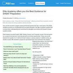 Elite Academy offers you the Best Guidance for SHSAT Preparation