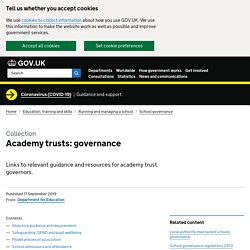 Academy trusts: governance