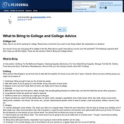 acatnamedollie: What to Bring to College and College Advice