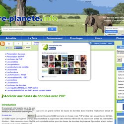 PHP : accèder aux bases de données MySQL