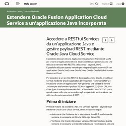 Accedere a RESTful Services da un'applicazione Java e gestire payload REST mediante Oracle Java Cloud Service