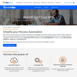 Accelerate Business Process Automation with AssistEdge Cloud RPA