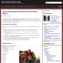 Fate Accelerated Edition (FAE) Warhammer 40k Space Marines