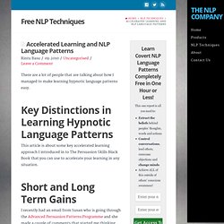 Accelerated Learning and NLP Language Patterns