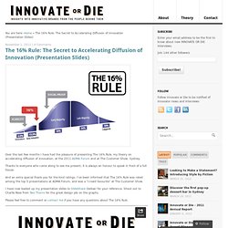 The 16% Rule: The Secret to Accelerating Diffusion of Innovation (Presentation Slides)