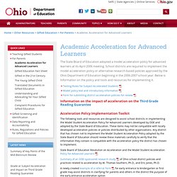 ODE - Academic Acceleration for Advanced Learners