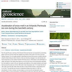 Acceleration of snow melt in an Antarctic Peninsula ice core during the twentieth century : Nature Geoscience