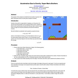 Acceleration Due to Gravity: Super Mario Brothers