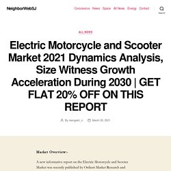 Electric Motorcycle and Scooter Market 2021 Dynamics Analysis, Size Witness Growth Acceleration During 2030