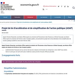 6 février 2020 - Projet de loi d’accélération et de simplification de l’action publique (ASAP)