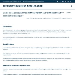 Quelle différence y a-t-il entre un incubateur, un accélérateur et l’Exectutive Business Accelerator ? « Executive Business Accelerator.com