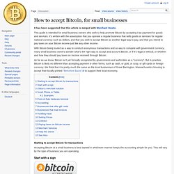How to accept Bitcoin, for small businesses