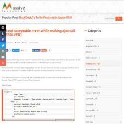 406 not acceptable error while making ajax call [RESOLVED]
