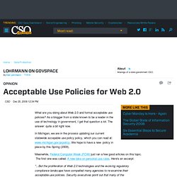 Acceptable Use Policies for Web 2.0