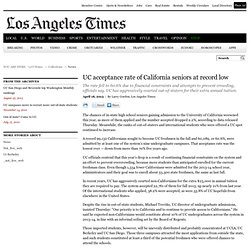 UC acceptance rate of California seniors at record low