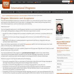 Program Admission and Acceptance