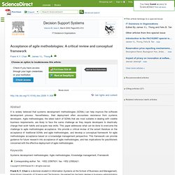 Decision Support Systems - Acceptance of agile methodologies: A critical review and conceptual framework
