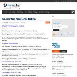What is User Acceptance Testing?